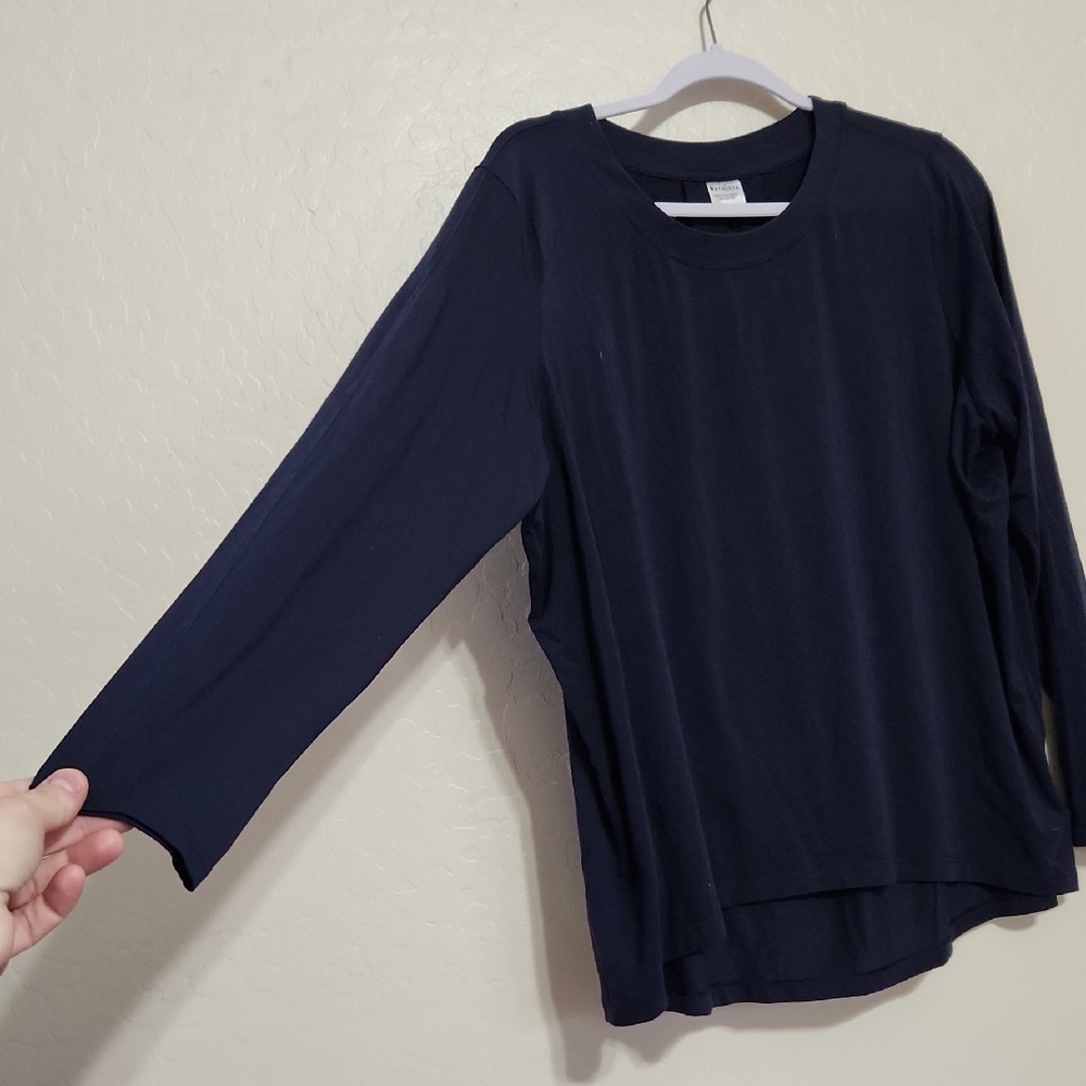 Athleta Deep Navy Long Sleeve Tee - Picture 3 of 7